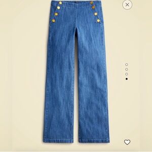 J CREW CHAMBRAY WIDE LEG SAILOR PANTS